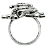3W003 - Ruthenium White Metal Ring with Top Grade Crystal in Clear - Alamode - Flyclothing LLC
