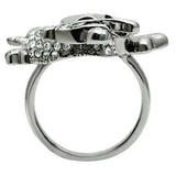 3W003 - Ruthenium White Metal Ring with Top Grade Crystal in Clear - Alamode - Flyclothing LLC