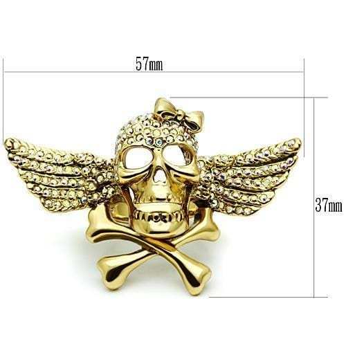 3W005 - Gold White Metal Ring with Top Grade Crystal in Aurora Borealis (Rainbow Effect) - Alamode - Flyclothing LLC