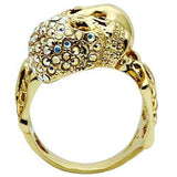 3W007 - Gold White Metal Ring with Top Grade Crystal in Aurora Borealis (Rainbow Effect) - Alamode - Flyclothing LLC
