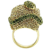 3W009 - Gold White Metal Ring with Top Grade Crystal in Multi Color - Alamode - Flyclothing LLC