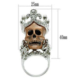 3W010 - Special Color White Metal Ring with Synthetic Pearl in White - Alamode - Flyclothing LLC