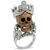 3W010 - Special Color White Metal Ring with Synthetic Pearl in White - Alamode - Flyclothing LLC