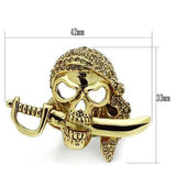 3W011 - Gold White Metal Ring with Top Grade Crystal in Citrine Yellow - Alamode - Flyclothing LLC