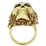 3W017 - Gold White Metal Ring with Top Grade Crystal in Aurora Borealis (Rainbow Effect) - Alamode - Flyclothing LLC
