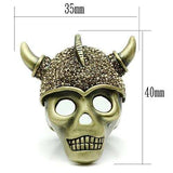 3W019 - Antique Copper White Metal Ring with Top Grade Crystal in Citrine Yellow - Alamode - Flyclothing LLC