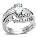 3W022 - Rhodium Brass Ring with AAA Grade CZ in Clear - Alamode - Flyclothing LLC