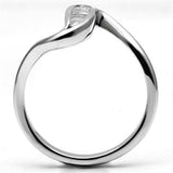 3W024 - Rhodium Brass Ring with AAA Grade CZ in Clear - Alamode - Flyclothing LLC