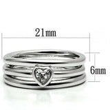 3W027 - Rhodium Brass Ring with AAA Grade CZ in Clear - Alamode - Flyclothing LLC