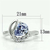 3W030 - Rhodium Brass Ring with AAA Grade CZ in Light Amethyst - Alamode - Flyclothing LLC