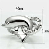 3W032 - Rhodium Brass Ring with Top Grade Crystal in Clear - Alamode - Flyclothing LLC