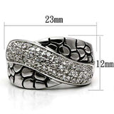 3W037 - Rhodium Brass Ring with AAA Grade CZ in Clear - Alamode - Flyclothing LLC