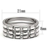 3W038 - Rhodium Brass Ring with AAA Grade CZ in Clear - Alamode - Flyclothing LLC