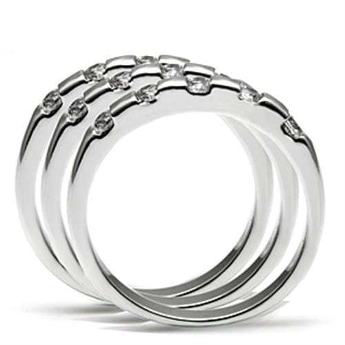 3W038 - Rhodium Brass Ring with AAA Grade CZ in Clear - Alamode - Flyclothing LLC