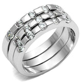 3W038 - Rhodium Brass Ring with AAA Grade CZ in Clear - Alamode - Flyclothing LLC