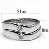 3W039 - Rhodium Brass Ring with AAA Grade CZ in Clear - Alamode - Flyclothing LLC