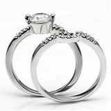 3W044 - Rhodium Brass Ring with AAA Grade CZ in Clear - Alamode - Flyclothing LLC