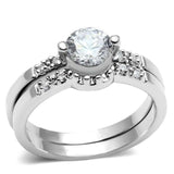 3W044 - Rhodium Brass Ring with AAA Grade CZ in Clear - Alamode - Flyclothing LLC