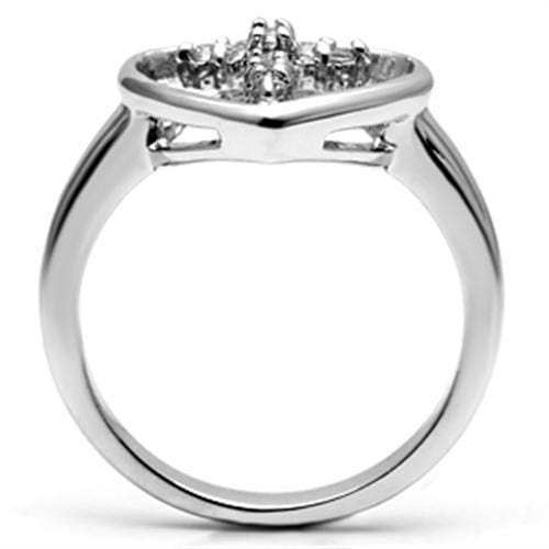 3W046 - Rhodium Brass Ring with AAA Grade CZ in Clear - Alamode - Flyclothing LLC