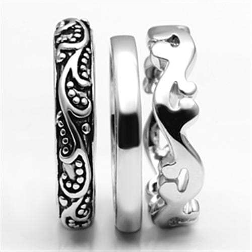 3W048 - Rhodium Brass Ring with No Stone - Alamode - Flyclothing LLC