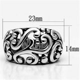 3W052 - Rhodium Brass Ring with No Stone - Alamode - Flyclothing LLC