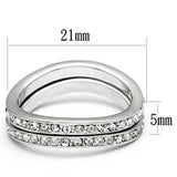 3W053 - Rhodium Brass Ring with Top Grade Crystal in Clear - Alamode - Flyclothing LLC