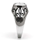 3W057 - Rhodium Brass Ring with AAA Grade CZ in Clear - Alamode - Flyclothing LLC