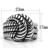 3W061 - Rhodium Brass Ring with No Stone - Alamode - Flyclothing LLC