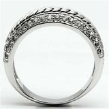 3W065 - Rhodium Brass Ring with AAA Grade CZ in Clear - Alamode - Flyclothing LLC
