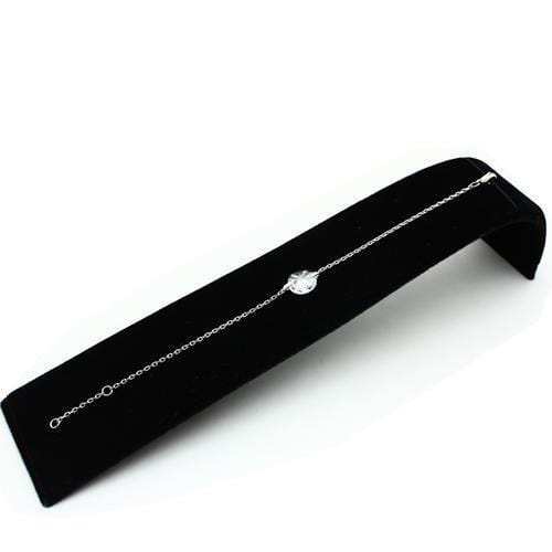 3W066 - Rhodium Brass Bracelet with AAA Grade CZ in Clear - Alamode - Flyclothing LLC