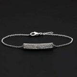 3W068 - Rhodium Brass Bracelet with AAA Grade CZ in Clear - Alamode - Flyclothing LLC