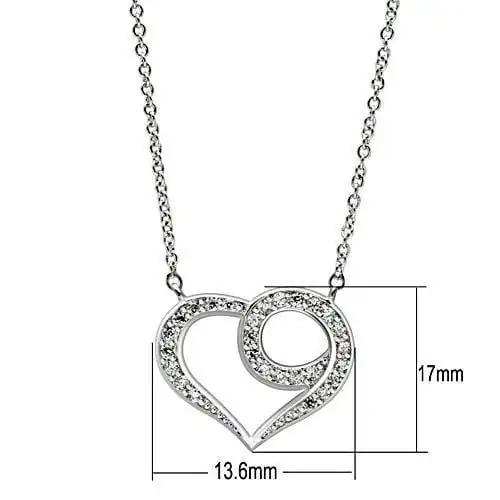 3W075 - Rhodium Brass Necklace with AAA Grade CZ in Clear - Alamode - Flyclothing LLC
