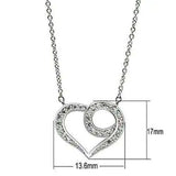 3W075 - Rhodium Brass Necklace with AAA Grade CZ in Clear - Alamode - Flyclothing LLC