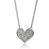 3W076 - Rhodium Brass Necklace with AAA Grade CZ in Clear - Alamode - Flyclothing LLC
