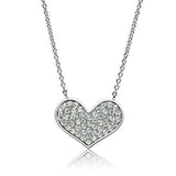 3W076 - Rhodium Brass Necklace with AAA Grade CZ in Clear - Alamode - Flyclothing LLC