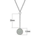 3W077 - Rhodium Brass Necklace with AAA Grade CZ in Clear - Alamode - Flyclothing LLC