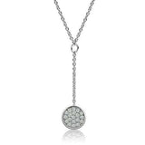 3W077 - Rhodium Brass Necklace with AAA Grade CZ in Clear - Alamode - Flyclothing LLC
