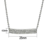 3W079 - Rhodium Brass Necklace with AAA Grade CZ in Clear - Alamode - Flyclothing LLC