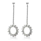 3W081 - Rhodium Brass Earrings with AAA Grade CZ in Clear - Alamode - Flyclothing LLC
