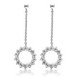 3W081 - Rhodium Brass Earrings with AAA Grade CZ in Clear - Alamode - Flyclothing LLC