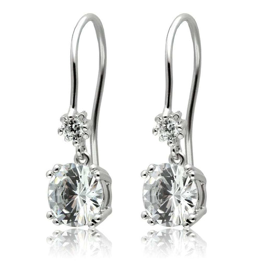 TK3W085 - Stainless Steel Earrings with AAA Grade CZ in Clear - Alamode - Flyclothing LLC