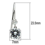 TK3W085 - Stainless Steel Earrings with AAA Grade CZ in Clear - Alamode - Flyclothing LLC