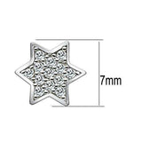 3W092 - Rhodium Brass Earrings with AAA Grade CZ in Clear - Alamode - Flyclothing LLC