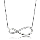 3W1033 - Rhodium Brass Chain Pendant with AAA Grade CZ in Clear - Alamode - Flyclothing LLC