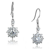 3W1054 - Rhodium Brass Earrings with AAA Grade CZ in Clear - Alamode - Flyclothing LLC