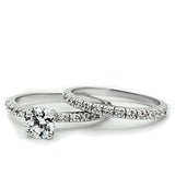 3W105 - Rhodium Brass Ring with AAA Grade CZ in Clear - Alamode - Flyclothing LLC