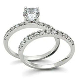 3W105 - Rhodium Brass Ring with AAA Grade CZ in Clear - Alamode - Flyclothing LLC