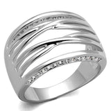 3W1066 - Rhodium Brass Ring with AAA Grade CZ in Clear - Alamode - Flyclothing LLC
