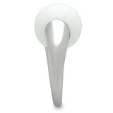 3W106 - Rhodium Brass Ring with Synthetic Glass Bead in White - Alamode - Flyclothing LLC