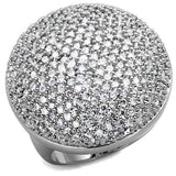 3W1079 - Rhodium Brass Ring with AAA Grade CZ in Clear - Alamode - Flyclothing LLC